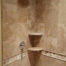 Custom travertine shower in Lebanon.