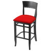 3160 25 Bar Stool with Black Finish and Canter Red Seat