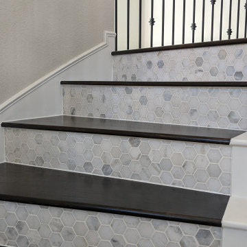 Curved Stairs With Wood And Tile