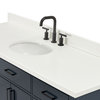 Ariel Hepburn 67" Oval Sink Bath Vanity, Midnight Blue, 1.5" White Quartz