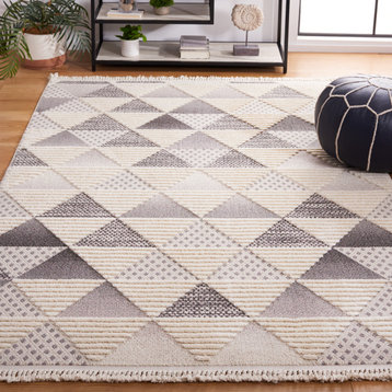 Safavieh Vintage Leather Collection URB206F Rug, Grey/Ivory, 6'7" X 6'7" Square