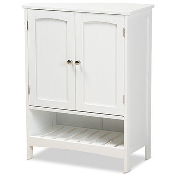 Dimery Modern Contemporary White Finish Wood 2-Door Bathroom Storage Cabinet