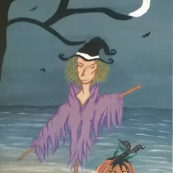Halloween acrylic painting on canvas "Enchanting Presence" - Holiday Decorations