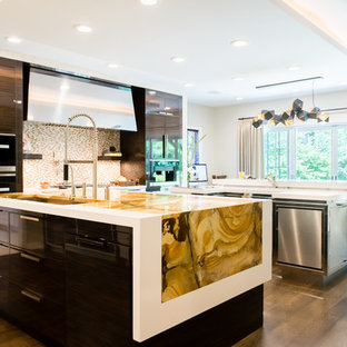 75 Beautiful Eat In Kitchen With Stainless Steel Cabinets Pictures