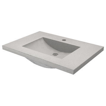 30" Palomar Vanity Top with Integral Sink in Ash - Single Faucet Cutout