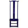 Distressed Navy Blue Elmwood Chinese Ming Tall Chair
