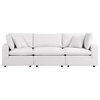 Commix Overstuffed Outdoor Patio Sofa White -5578