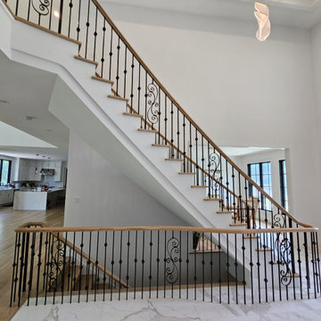 Project #120 | White Oak Staircase with Iron Balusters