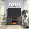 Manhattan Comfort Myrtle 60" Fireplace With Doors & Wire Management, Heavy Brown