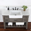 Villareal Bath Vanity, Stone Top, Farmhouse Sink, Grey, 48", No Mirror