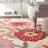 Country and Floral Pink Hand-Tufted Area Rug, Pink, 3'6"x5'6"