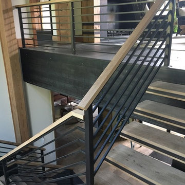 Interior Wood + Metal Stair & Railing Job