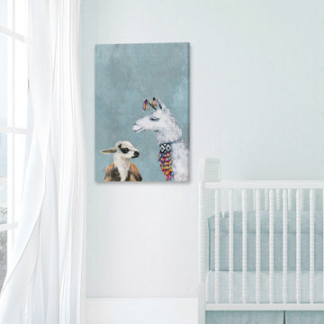 "Fashion Power in Blue II" Painting Print on Wrapped Canvas