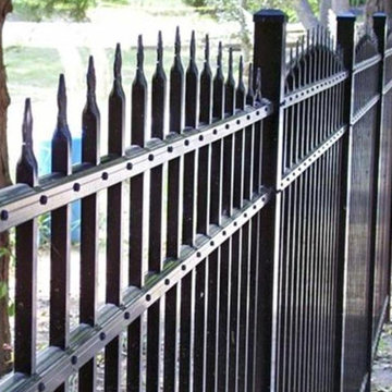 Arched aluminum fence.