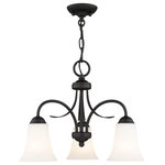 Livex Lighting - Ridgedale Convertible Chain-Hang and Ceiling Mount, Black - Bring a simple, yet eye-catching style into your home with this lovely chandelier. The geometric design will add interest to kitchens and breakfast nooks alike. Painted in a black finish, this design will bring light for years to come.�