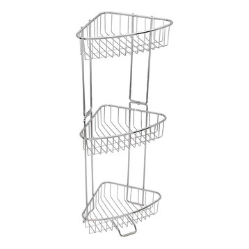ToiletTree Products Rust Proof Stainless Steel Shower Floor Caddy, 3 Tiers