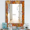 Pattern Tile With Mandalas Bohemian And Eclectic Frameless Wall Mirror, 24x32