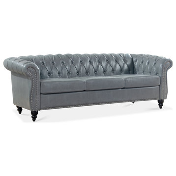 4.65" Rolled Arm Chesterfield 3 Seater Sofa