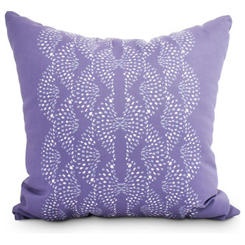 Dotted Focus Geometric Print Decorative Outdoor Throw Pillow, Purple, 16"