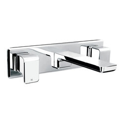 Kiri 3 Hole Wall Mounted Bath Set with Plate 01-5672 - Bathroom Taps and Shower Heads