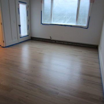 WATER MILL: 4" RED OAK INSTALLED AND PICKLED - 3 COATS BONA TRAFFIC SATIN
