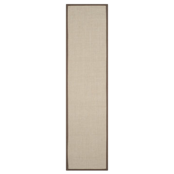 Safavieh Natural Fiber Collection NF441 Rug, Taupe/Light Brown, 2'6" X 10'