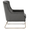 Holt Rustic Bronze Lounge Chair, Pimlico Pebble