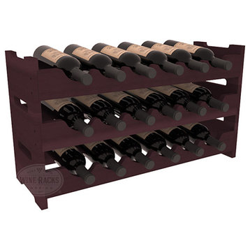 18-Bottle Mini Scalloped Wine Rack, Redwood, Burgundy Stain