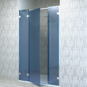 1 fixe - 1 porte glace-glace 180° - 1 fixe – 1 raidisseur parallèle carré ou ron