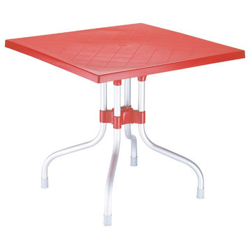 Compamia Forza Square Folding Table, Red