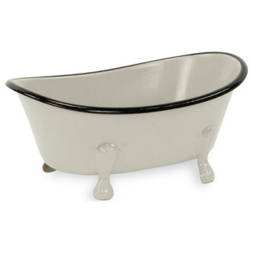 Lavande Metal Fleur-de-Lis Mini Tub Decor - Gray