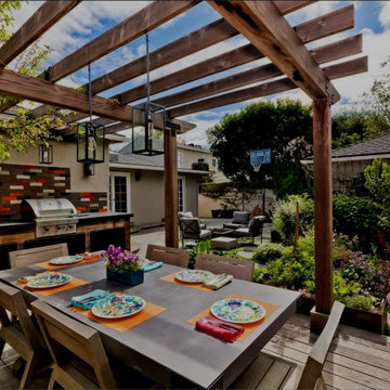 Pergola, Fire pit, and Garden View