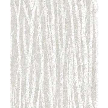 Brewster 2811-24579 Advantage Toyon Taupe Birch Tree Wallpaper Taupe