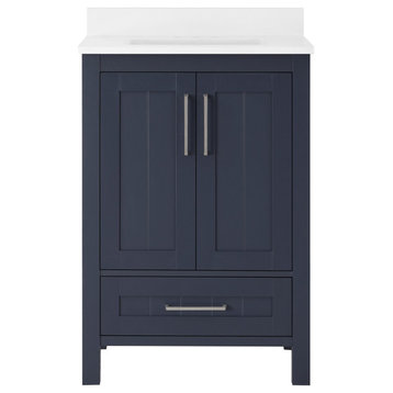 Ove Decors Kansas 18" Single Sink Vanity With Countertop, Midnight Blue, 24 in.
