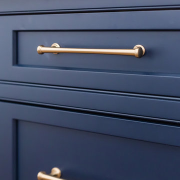 White and navy Raleigh kitchen remodel