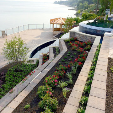 Lakefront Resort Inspired Pool, Patio and Suspended Deck