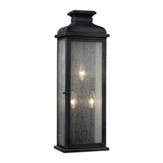 3-Light Outdoor Sconce, Dark Weathered Zinc