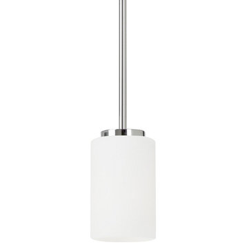 1 Light Mini-Pendant in Contemporary Style - 4 inches wide by 5.75 inches