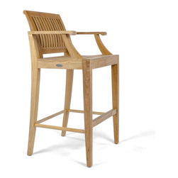 Laguna Teak Bar Stool - Outdoor Bar Stools And Counter Stools