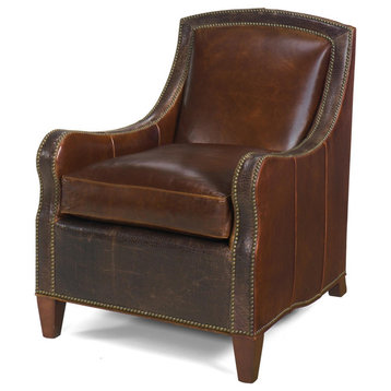 Accent Chair Occasional Traditional Antique Tapered Legs Chocolate