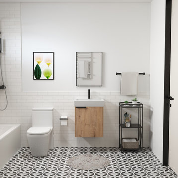 BNK 18 Inch Small Wall-mounted Bathroom Vanity,18x15