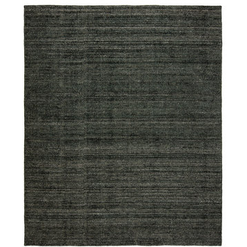 TERRA Graphite Hand Made Wool and Silkette Area Rug, 8'6" X 11'6"