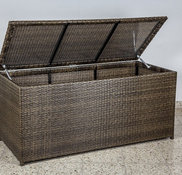 Pflanzkübel Pflanztrog Polyrattan mit Rankgitter 106x38x130cm mocca.