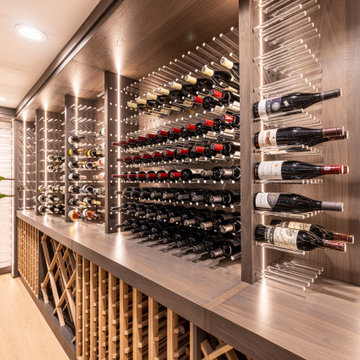 Custom Staircase Glass Wine Cellar & Display Cabinet in Newport Beach