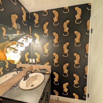 Peel-and-Stick Leopard Powder Room