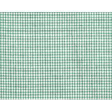 Round Tablecloth French Country Gingham Check Pool Blue-Green Cotton, 90"