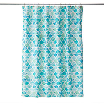 SKL Home Ocean Watercolor Scales Shower Curtain