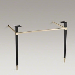 KOHLER Black Leather Kathryn&reg; Square Tapered French Gold Brass Table Legs - Bathroom Vanities And Sink Consoles