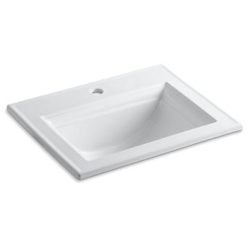 Kohler Memoirs Stately Drop-In Bathroom Sink with Single Faucet Hole, White