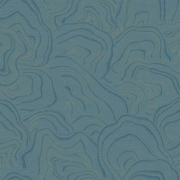 KT2163 Geodes Navy Green Blue Modern Theme Unpasted Paper Wallpaper